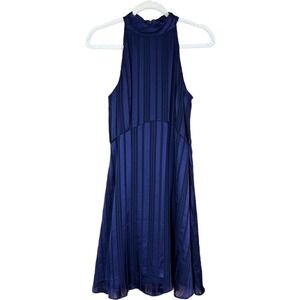 Banana Republic Womens Navy Blue Sleeveless Dress Back Zip Mock Neck 10 P NWT